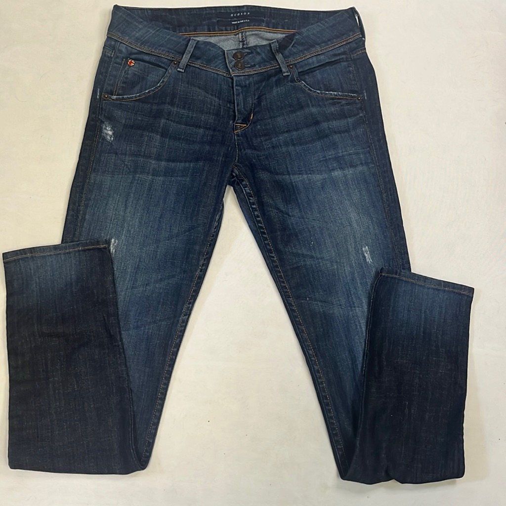 Hudson Jeans Women’s Size 29 Collin Low-Rise Distressed Skinny Leg Blue Denim